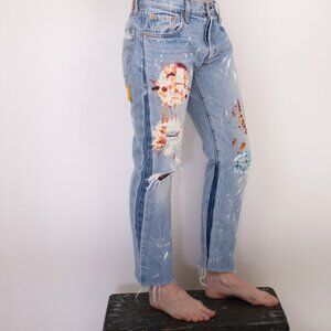 Levi’s 501 Women’s Jeans | Distressed Raw Hem | Upcycled One-of-a-Kind